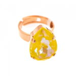 Inel placat cu Aur roz de 24K, cu cristale Swarovski, Yellow Brick Road | 7098/5-141RG, Roxannes - Mariana Jewellery