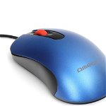 Mouse USB, Omega 45267 OM-520, cu cablu 1.2 m, 3 butoane, 1000 dpi, albastru cu negru, Omega