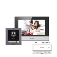 Kit videointerfon IP Hikvision DS-KIS702, conexiune pe 2 fire, pentru o singura familie