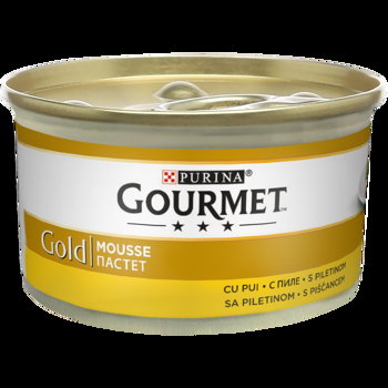 Hrana umeda pentru pisici Gourmet Gold, Mousse Pui, 85 g
