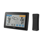 Statie meteo HAMA Touch 186314, Termometru, Higrometru, Ceas, Calendar, negru