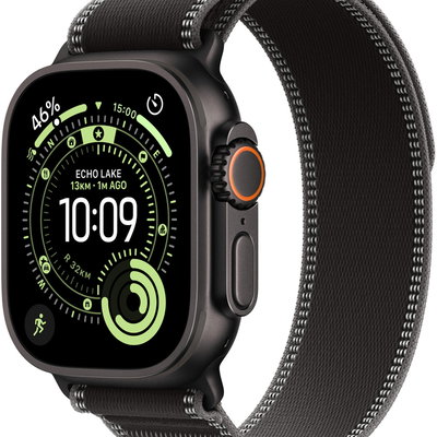 Smartwatch Apple Watch Ultra 3 MF1H4QP/A | GPS + Cellular, 49mm, Black Titanium, Black/Charcoal Trail Loop, Apple