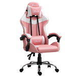 Vinsetto Scaun Gaming Ergonomic Roz, cu Tetieră, Înălțime Ajustabilă, Rabatabil, 63x67x119-127cm, Confort Maxim | Aosom Romania, Vinsetto