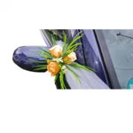 Aranjament floral, oglinzi masini, portocaliu, 30 x 30 cm, trandafiri, OEM