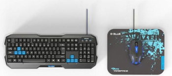 Kit tastatura + mouse + mouse pad E-Blue, 45907, Polygon, cu cablu, EN, E-Blue