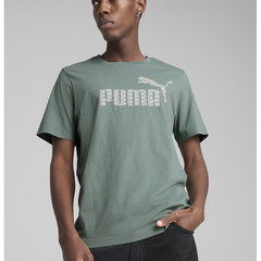 Tricou din bumbac cu decolteu la baza gatului si logo, Puma