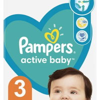 Scutece Active Baby Mega Box, Marimea 3, 6-10 kg, 152 bucati, Pampers, Pampers