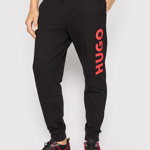 HUGO pantaloni de trening din bumbac culoarea gri, cu imprimeu 50473211, Hugo