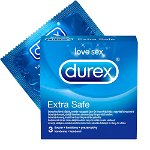 Prezervative Extra Safe, 3 bucati, Durex, Durex
