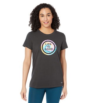 Imbracaminte Femei Life is Good Tie-Dye Coin Crusher Tee Jet Black, Life is Good