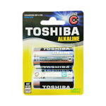 Set 2 baterii alcaline Toshiba, R14, Toshiba