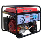 Generator de curent monofazat Media Line MLG6500E/2, putere maxima 6.5 kVA, Benzina, AVR cu perii, Rezervor combustibil 25 litri, Media Line