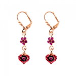 Cercei placati cu Aur roz de 24K, cu cristale Swarovski, FireFly | 1322/4-2140RG1, Roxannes - Mariana Jewellery