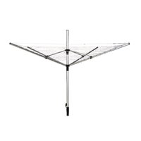 Uscator rufe pentru gradina, 4 brate, 50 m, aluminiu, Argintiu