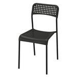 Scaun cu spatar, 77x39 cm, otel/strat anticoroziv, stivuibil, rezistent, ergonomic, interior/exterior, negru