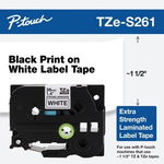 Banda laminata Original Brother Black on White, TZES261, pentru, Brother