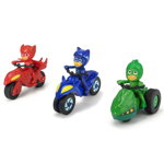 Set Dickie Toys 3 Motociclete Eroi in Pijama cu 3 figurine, Dickie Toys
