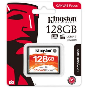 KINGSTON Card 128GB CompactFlash Canvas Focus up to 150R/130W UDMA7 VPG-65