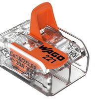 Conector compact doza Wago 221-612, 2 terminale de 6mm, 450V, 41A