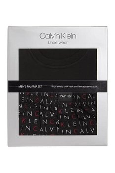 Imbracaminte Barbati Calvin Klein Crew Neck T-Shirt Pajama Pants 2-Piece Set A6O BLACK TOP W