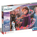 Puzzle cu sclipici Clementoni Disney Frozen 2, 104 piese, Clementoni