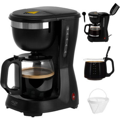 Cafetiera cu Filtru 1.5l 900W Mentinere la Cald Negru, Adler