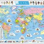 Puzzle 107 piese - Maxi - The World Political Map | Larsen, Larsen