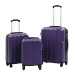 vidaXL Set valize carcasă rigidă, 3 buc., mov, ABS, vidaXL