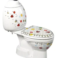 Vas wc stativ pentru copii cu rezervor, evacuare verticala, imprimeu colorat, Sapho Kid, SAPHO