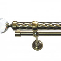 Galerie dubla TWISTER - fara inele - Kula crystal 25/19 - fara inele - AUR ANTIC, Casa Deco Logistics