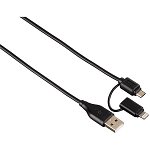 Cablu de date Hama U6124453, micro USB - Lightning, Negru