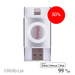 iDISKK Stick USB 32GB U003 USB 3.0, MFI Argintiu, iDISKK
