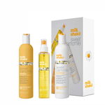 Kit pentru ingrijirea parului blond Milk Shake Sweet Camomile Sampon 300 ml + Balsam 300 ml + Tratament 150 ml