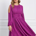 Rochie Dy Fashion magenta cu maneci decupate, 