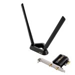 ASUS PCE-AXE59BT Wifi si Bluetooth 5.2 PCIe adapter, WI-FI 6, 2.4GHz / 5GHz / 6GHz, greutate: 78.4G, 2 x Antene externe, PCI-Express x 1., Asus