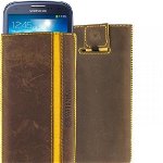 Valenta Valenta Pocket Stripe Vintage - Husă din piele Slide pentru Samsung Galaxy S4/s Iii, HTC One și altele (maro), Valenta