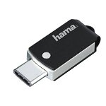 Stick memorie USB C-Turn Hama, 16 GB, USB type C, Negru/Argintiu