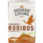 Ceai Rooibos Caramel Ecologic/Bio 20 plicuri, HIGHER LIVING
