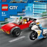 Bicicleta de poliție LEGO City - Urmărire de mașini (60392), LEGO