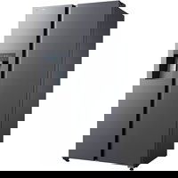 Frigider Side By Side Toshiba GR-RS755WI-PMJ, 568 L, No Frost, Clasa E, Origin Inverter, Dual AlloyCooling, PureBIO, TSmartLife, Dozator apa & gheata, 177 cm, Inox negru