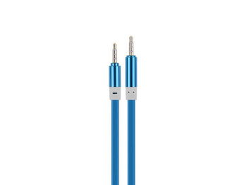 Cablu jack 3,5mm la jack 3,5mm silicon albastru, 