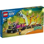 LEGO\u00ae City Stuntz stunt car and fire ring challenge 60357