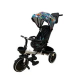 Tricicleta Go Kart L-sun scaun reversibil, pozitie de somn, borseta, sezut ergonomic tip scoica, roti cauciuc, copertina anti-UV, culoare grafitti