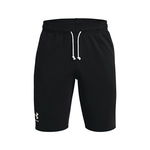 Under Armour, Pantaloni scurti din material terry pentru fitness Rival, Alb, Negru, L