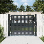 vidaXL Градинска врата, поцинкована стомана, 105x125 см, сребриста, vidaXL