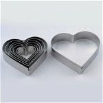Inima - Decupatoare Inox O 3.5 - 8.5 x H 2 cm, Cutie 7 Buc