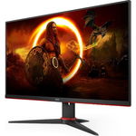 Monitor gaming LED VA AOC 23.8  , Full HD, DisplayPort, 165Hz, AdaptiveSync, Vesa, Negru Rosu