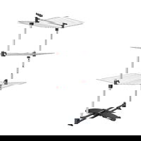 Uscator de rufe vertical Metaltex, model Ciclone Vario, 3 nivele, pliabil, suporturi pentru umerase, 40 m