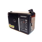 Radio FM Leotec, 4 benzi, difuzor incorporat, 8 ohm, antena telescopica, control volum/tuning, Negru/Maro, Leotec