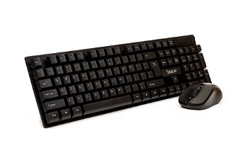 Kit tastatura si mouse wireless Spacer neagra, Spacer